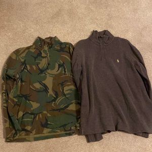 Polo Ralph Lauren Camo and Brown Zippered Pullover